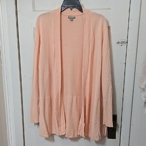 Falls CREEK WOMENS Peach Open-Front Cardigan Sweater SIDE SLITS 2X 3X GuC
